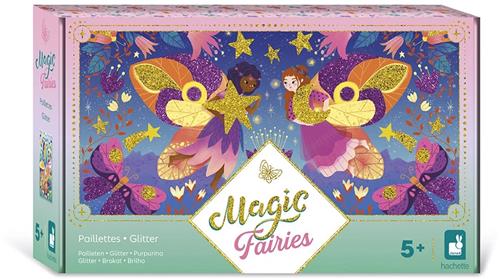 Janod Magic Fairies - Creatief Pakket - Magische Feeën Glitter - 3 Afbeeldingen Om Te Versieren Met Biologisch Afbreekbare Glitter - Creatieve Vrijetijdsbesteding Rond Het Thema Feeën - Geschikt Vanaf 5 Jaar