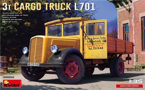 1:35 MiniArt 38082 Duitse Opel Blitz - 3ton Cargo Vrachtwagen L701 Plastic Modelbouwpakket