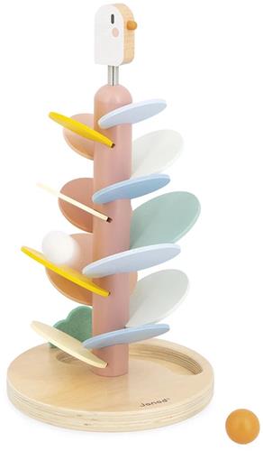 Janod Sweet Cocoon - Vogel Knikkerbaan - Om In Elkaar Te Zetten En Dan De Ballen Naar Beneden Te Laten Rollen - Ontwikkelt De Motoriek En Logica - Geschikt Vanaf 3 Jaar