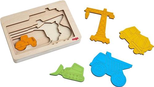 Haba Vormenpuzzel Bouwvoertuigen Junior Hout 5 Stukjes