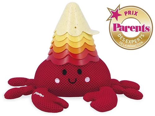 Janod Badspeelgoed - Bernard En Zijn Schelp - Heremietkreeft Badspons En Zijn Schelp In 6 Bekers - Verschillende Openingen Om Water Te Laten Stromen - Geschikt Vanaf 10 Maanden