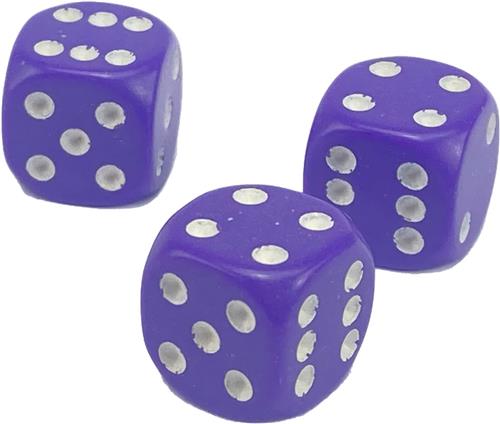 Dobbelstenen set, 12 6-zijdig 16 mm, paars