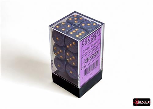 Chessex 12 x D6 Set Speckled 16mm - Golden Cobalt