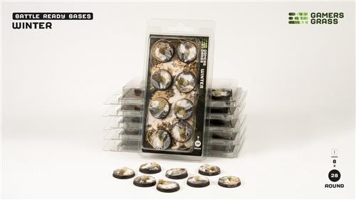 Winter Bases Pre-Painted (8x 28mm Round)