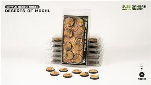 Deserts of Maahl Bases Pre-Painted (8x 28mm Round)