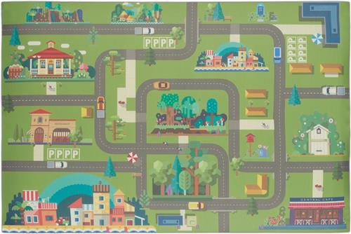 Relaxdays speelmat verkeer - verkeerskleed - kindertapiijt - speelkleed kinderkamer - kind - A