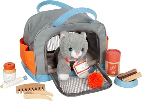 Small Foot - Knuffel Kat met Draagtas en Verzorgingsset