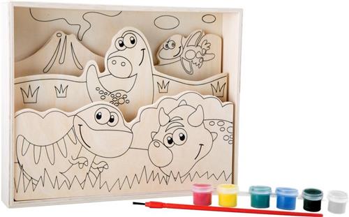 small foot - "My First Dinosaurs" Wooden Colouring Picture