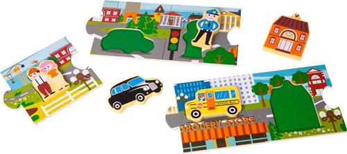 Small Foot Puzzel Stad Hout 10 Stukjes 14 X 12 Cm