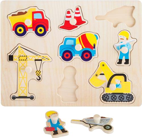 Small Foot Vormenpuzzel Bouwterrein Junior Hout 8 Stukjes