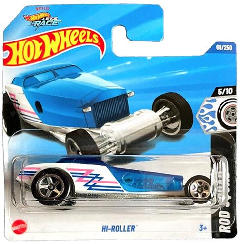 HOT WHEELS HI ROLLER 69/250 BLUE/WHITE 2025 1:64 HW ROD SQUAD 5/10