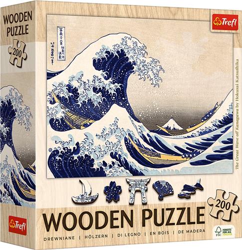 Trefl Trefl 200 Wooden Puzzles - The Great Wave of Kanagawa - Hokusai Katsushika_FSC Mix 70%.