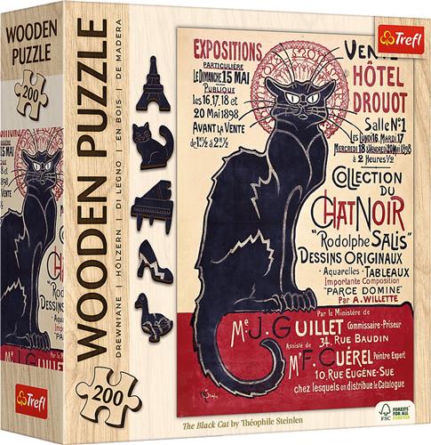 Trefl Trefl 200 Wooden Puzzles - The Black Cat - Theophile Alexandre Steinlen_FSC Mix 70%.
