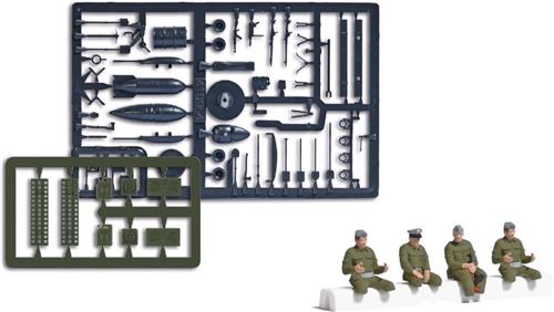 Busch - 4 NVA SOLDATEN SITZEND H0 - modelbouwsets, hobbybouwspeelgoed voor kinderen, modelverf en accessoires
