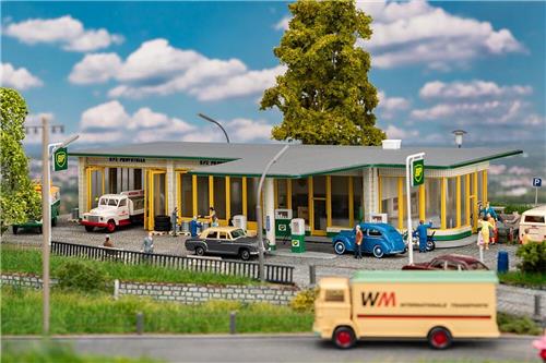 Faller - 1/87 GROOT BP-TANKSTATION - modelbouwsets, hobbybouwspeelgoed voor kinderen, modelverf en accessoires