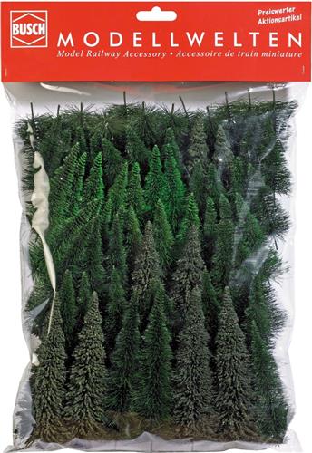 Busch - 65 TANNEN H0 - modelbouwsets, hobbybouwspeelgoed voor kinderen, modelverf en accessoires