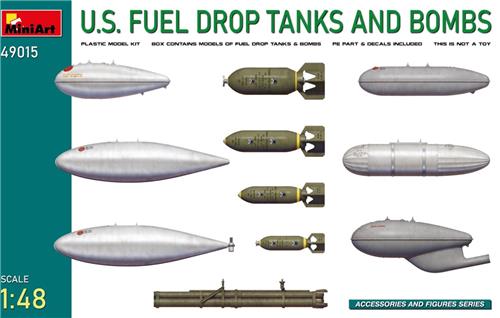 MiniArt - 1/48 U.S. FUEL DROP TANKS AND BOMBS (2/24) * - modelbouwsets, hobbybouwspeelgoed voor kinderen, modelverf en accessoires