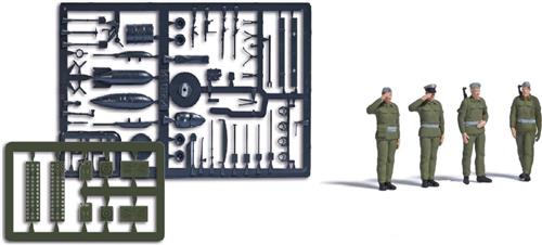 Busch - 4 NVA SOLDATEN STEHEND H0 - modelbouwsets, hobbybouwspeelgoed voor kinderen, modelverf en accessoires