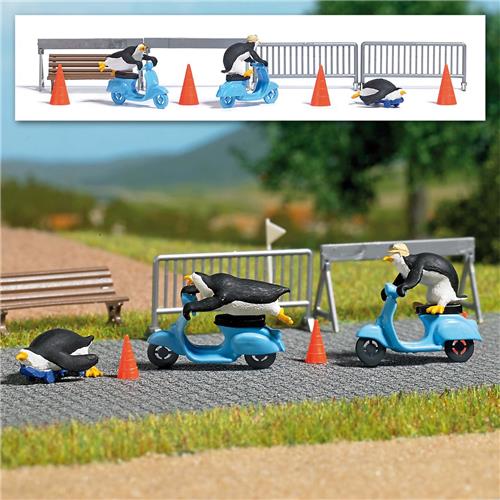 Busch - A-set: Pinguine Rollerfahrt H0 (9/22) *bu7925 - modelbouwsets, hobbybouwspeelgoed voor kinderen, modelverf en accessoires