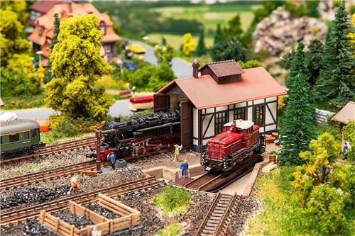 Faller - 1/160 SEGMENTDRAAISCHIJF MET LOC LOODS N (2/24) * - modelbouwsets, hobbybouwspeelgoed voor kinderen, modelverf en accessoires