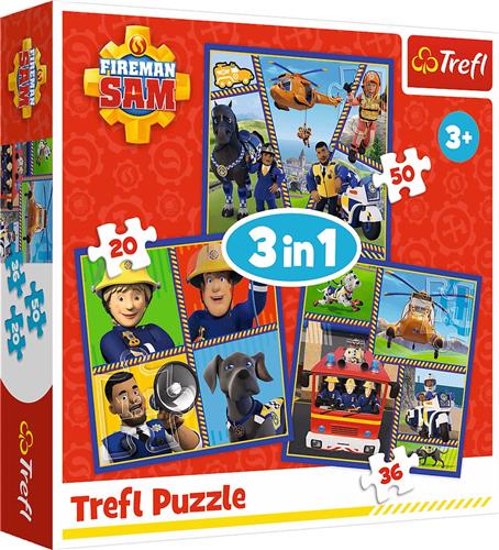 Trefl Trefl 3in1 - Fireman Sam' day / Prism A&D Fireman Sam.