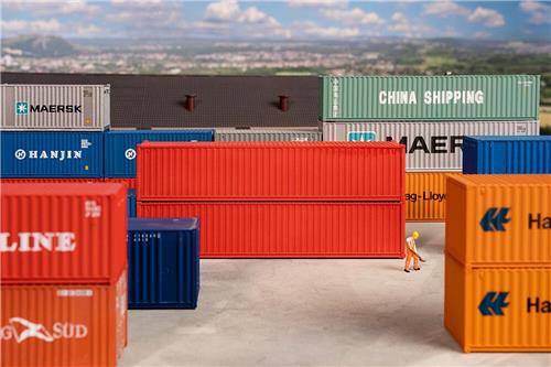 Faller - 1/87 40' CONTAINER ROOD 2 ST. (3/24) * - modelbouwsets, hobbybouwspeelgoed voor kinderen, modelverf en accessoires