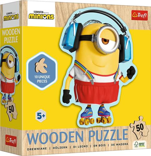 Trefl Trefl 50 Wooden Contour Puzzle - Crazy Minnion / Universal Despicable Me 4_FSC Mix 70%.