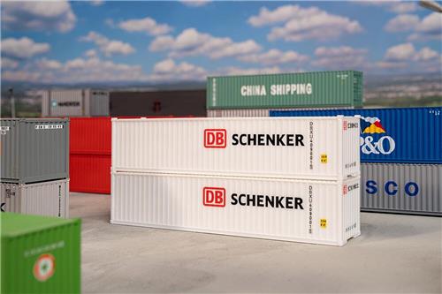 Faller - 1/87 40' CONTAINER DB SCHENKER 2 ST. (3/24) * - modelbouwsets, hobbybouwspeelgoed voor kinderen, modelverf en accessoires