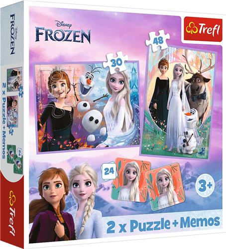 Trefl Trefl 2in1 + memos - Princesses in their land / Disney Frozen 2.