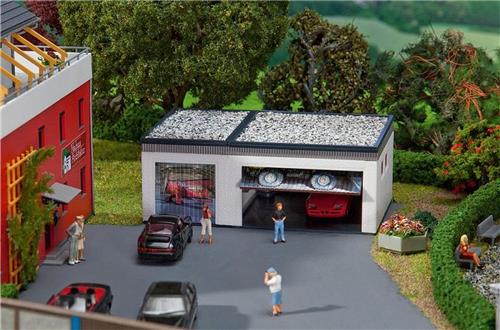 Faller - 1/87 DUBBELE GARAGE MET AANDRIJVING - modelbouwsets, hobbybouwspeelgoed voor kinderen, modelverf en accessoires