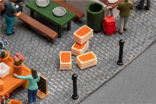 Faller - 1/87 MARKTKRATTEN MET GROENTEN 4 ST. (4/23) * - modelbouwsets, hobbybouwspeelgoed voor kinderen, modelverf en accessoires