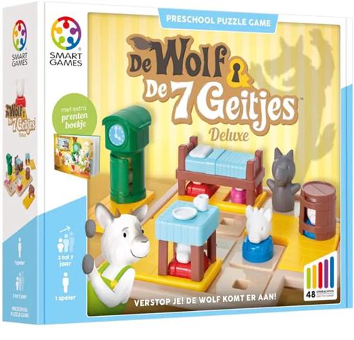 SmartGames - De Wolf en de 7 Geitjes - puzzelspel met 48 opdrachten