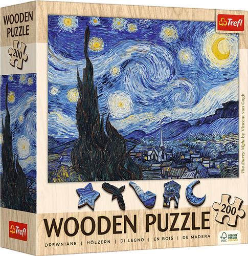 Trefl Trefl 200 Wooden Puzzles - The Starry Night - Vincent van Gogh_FSC Mix 70%.