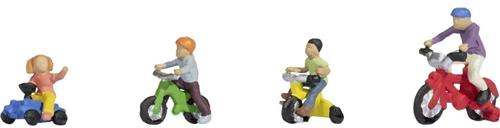NOCH 15908 H0 Kinderen op kinderfietsen figuren Geverfd, Zittend