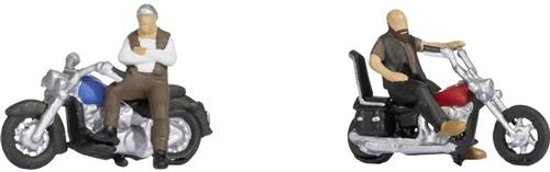 NOCH 15906 H0 Rocker op motorfietsen figuren Geverfd, Zittend