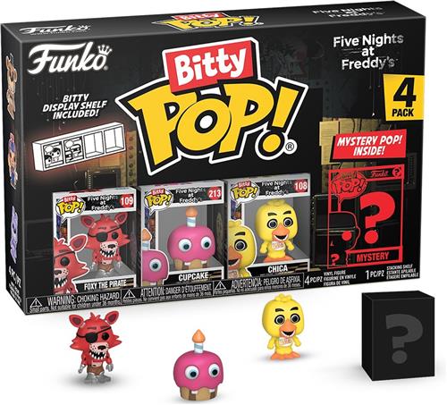 Funko Foxy the Pirate, Cupcake, Chica and mystery chase - Funko Bitty Pop! - Five Nights at Freddy's Figuur - 2cm