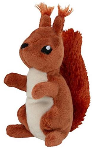 Nature Planet Knuffeldier eekhoorn - zachte pluche stof - veel details - rood - 13 cm - Cadeau - Kinderen - Bosdieren