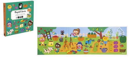 Janod - Magneti Stories De Moestuin - Magneetboek - Inclusief 30 Magneten - Geschikt vanaf 3 Jaar