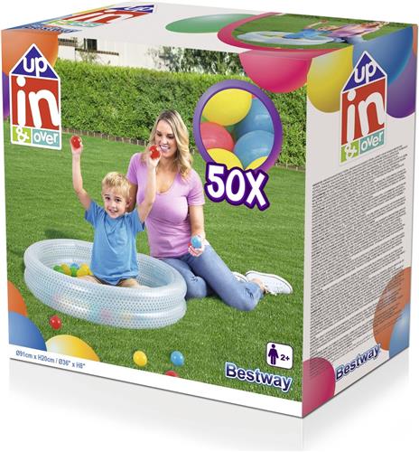 Zwembad D91*20cm 2ass Pvc Bestway W/50 Balls 2ring 2ass 51141
