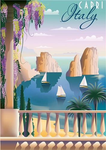 Ravensburger Puzzle 12001209 - Postkarte aus Capri - 1000 Teile Puzzle für Erwachsene und Kinder ab 14 Jahren