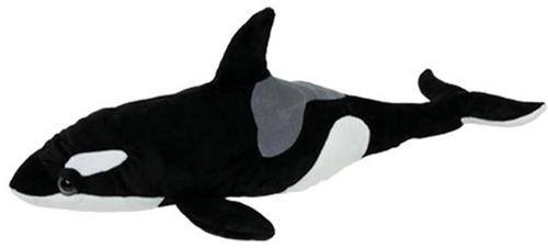 Nature Planet Knuffeldier orka - zachte pluche stof - veel details - zwart/wit - 54 cm - Cadeau - Kinderen - Zeedieren