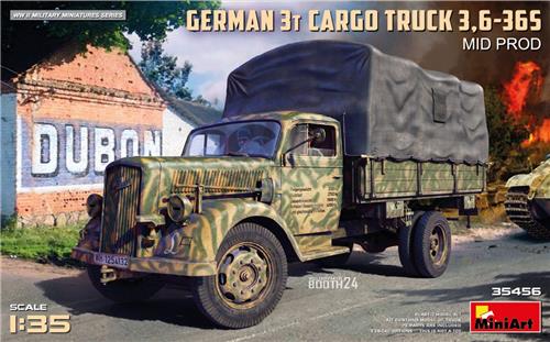 1:35 MiniArt 35456 Duitse Opel Blitz 3t vrachtwagen 3,6-36S - Mid Productie Plastic Modelbouwpakket