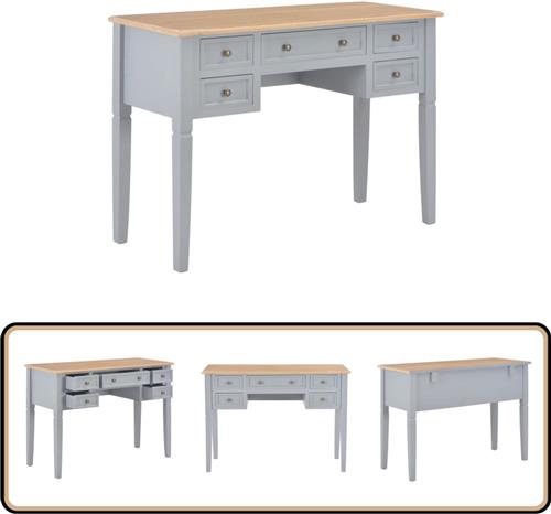 vidaXL Schrijftafel 109,5x45x77,5 cm hout grijs Schrijftafel - Bureau - Houten Bureau - Grijze Bureau - Computer Bureau