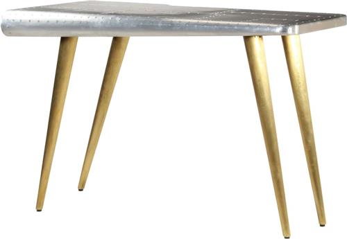 vidaXL Schrijftafel Aviator - Mangohout - 120x60x76 cm Vintage Bureau - Industrieel Bureau - Houten Bureau - Mangohouten Bureau - Bureaus