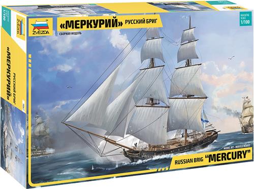 1:100 Zvezda 9067 Mercury - Bewapende brik Mercury - Zeilschip Plastic Modelbouwpakket