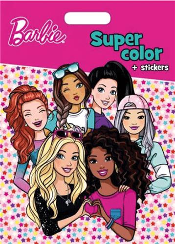 Barbie supercolor + stickers + handvat