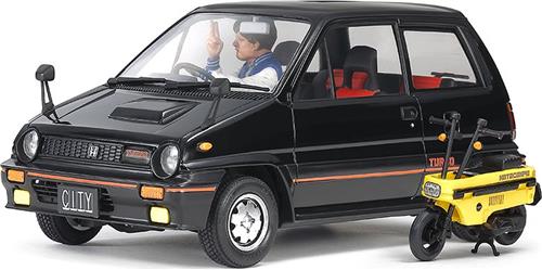 1:24 Tamiya 24369 Honda City Turbo met Honda Motocompo - Auto Plastic Modelbouwpakket