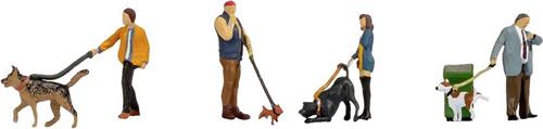 NOCH 45471 TT Mensen met honden figuren Geverfd