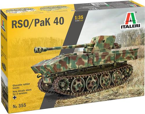 1:35 Italeri 0355 Steyr RSO met PAK 40 - Duits S.P. Antitankkanon Plastic Modelbouwpakket