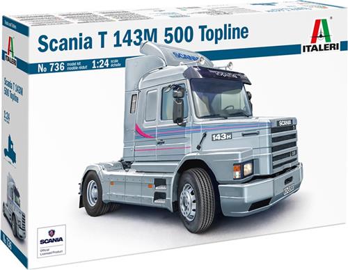 1:24 Italeri 0736 Scania T143M 500 Torpedo Topline 4x2 - Vrachtwagen Plastic Modelbouwpakket
